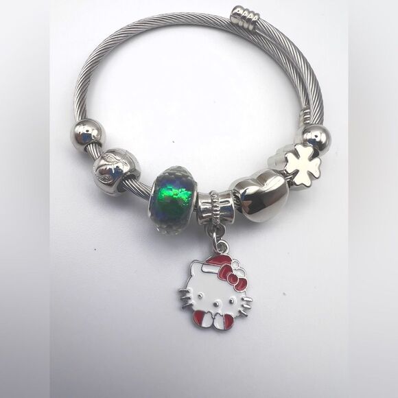 Stainless steel Christmas  kitty charm - Picture 3 of 3